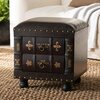 Baxton Studio Charlier Brown Upholstered Wood Storage Ottoman with Drawer 153-9185